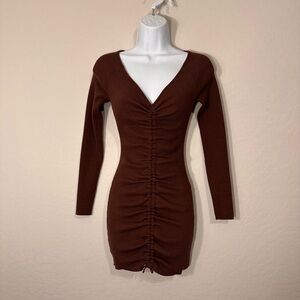 CAMILA COELHO Ciara Sweater Dress in Chocolate Size XS
